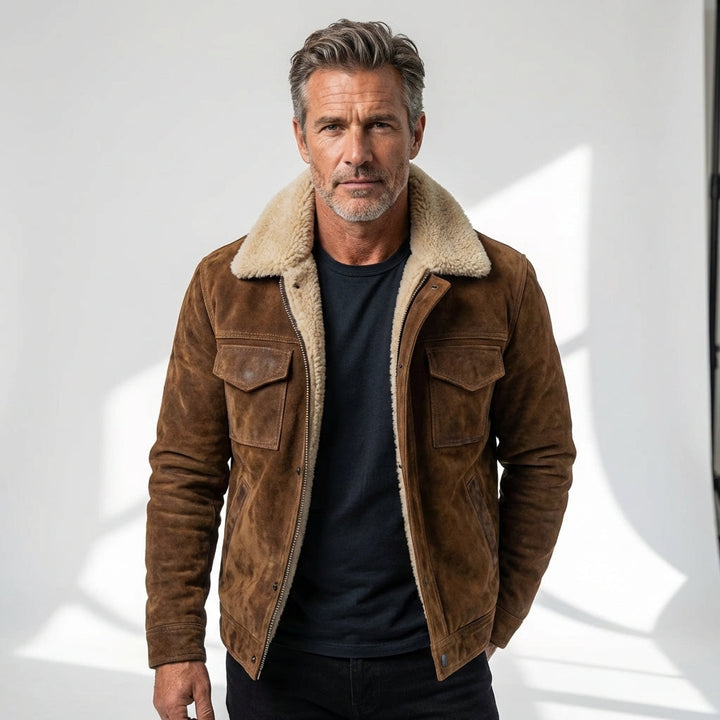 Veste en cuir Sherpa
