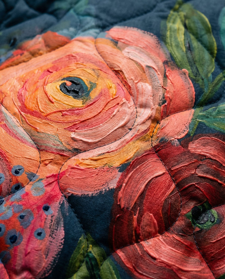 Amaya | Veste Matelassée avec Imprimé Floral Vintage