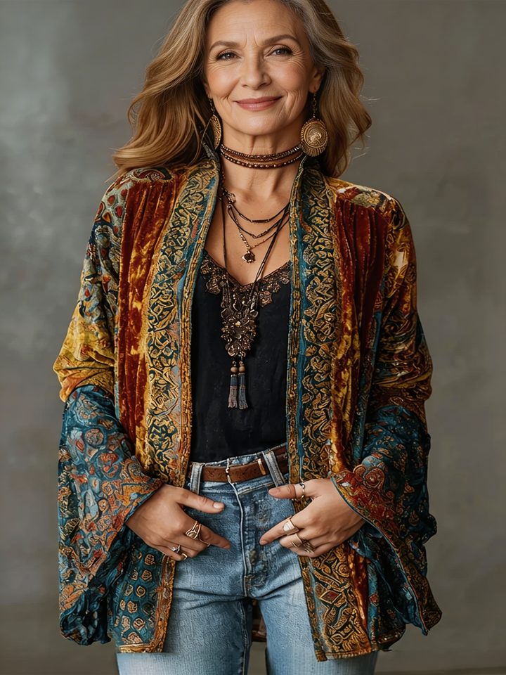 MOREAU LYON | VESTE BOHO EN VELOURS POUR FEMMES