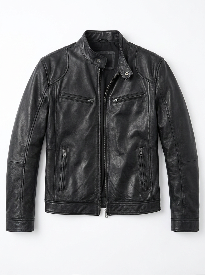 Veste en Cuir Décontractée