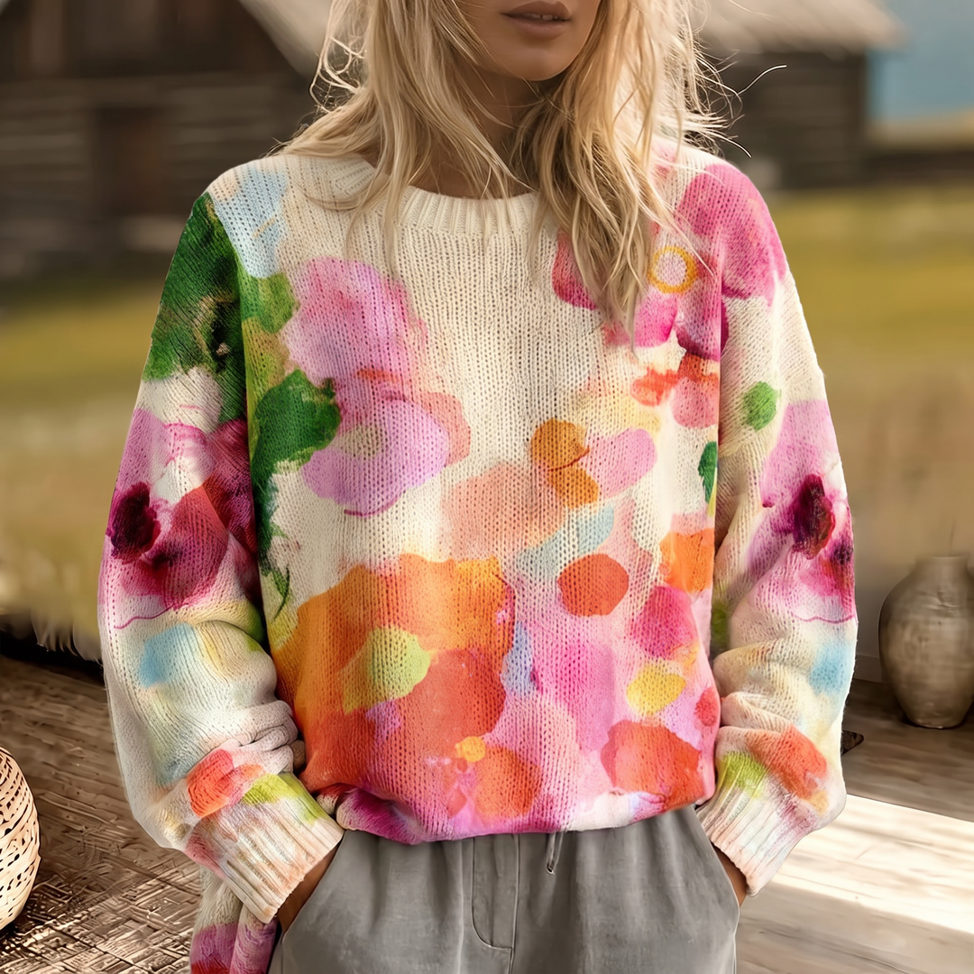 Ferrona™ | Pull Floral Tie-Dye Multicolore