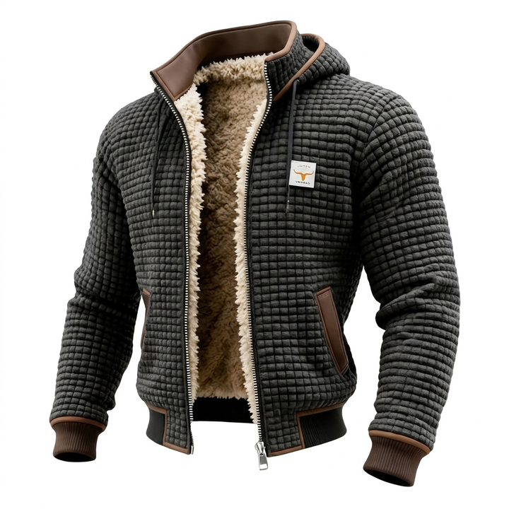 Veste Retro avec Capuche et Fermeture Éclair
