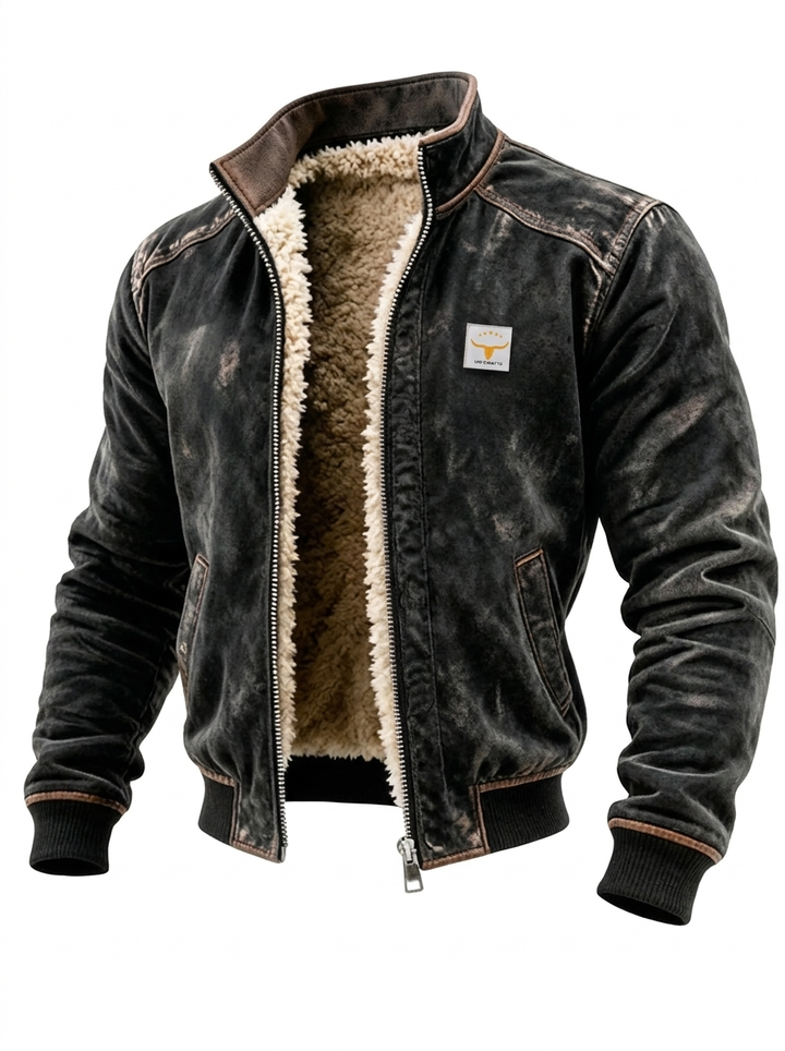 Veste en cuir matelassée