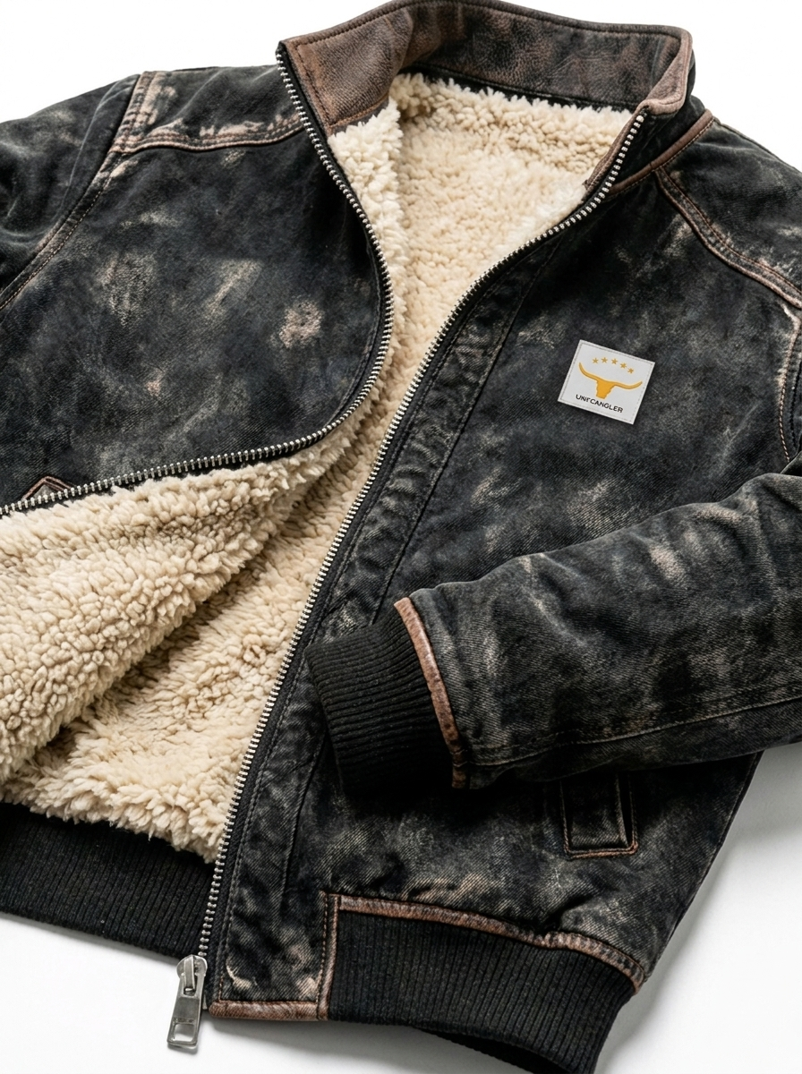 Veste en cuir matelassée
