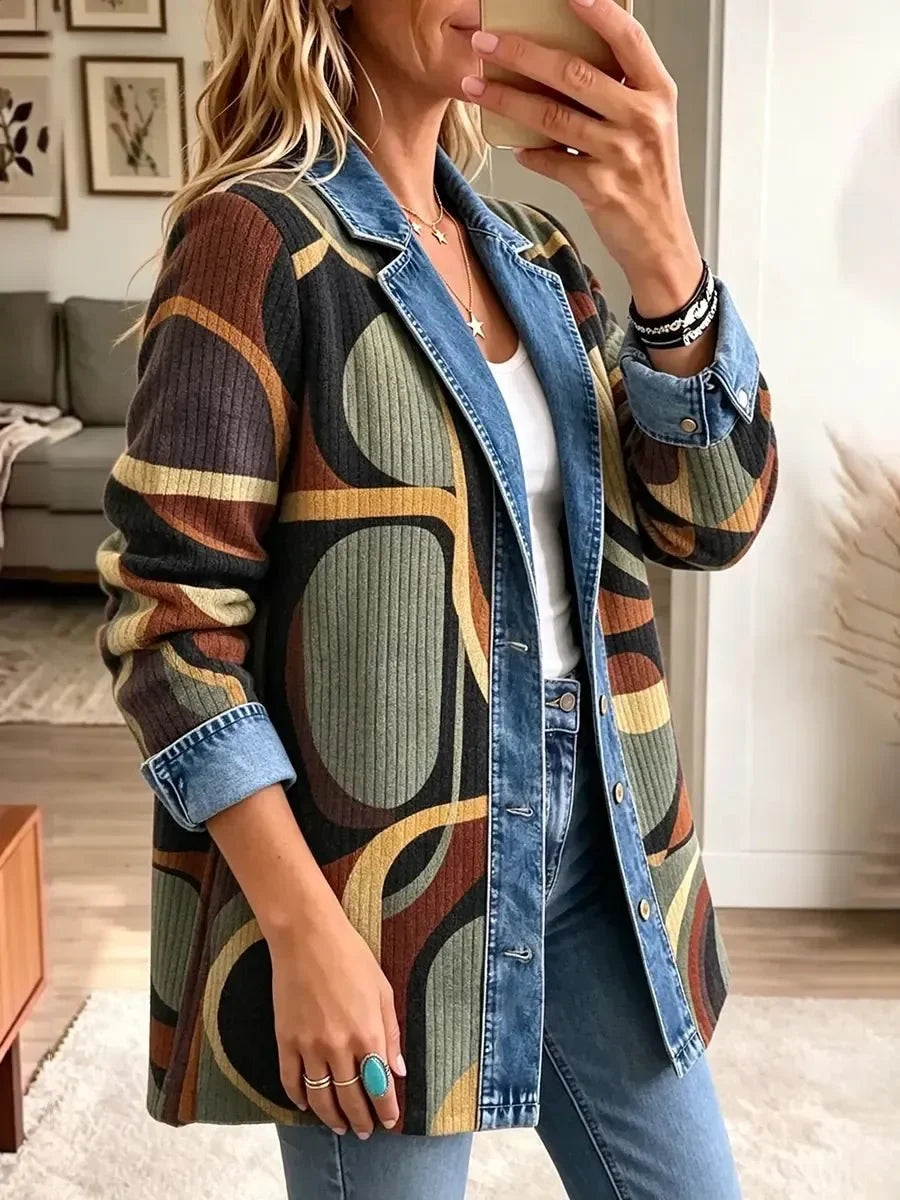 Chiara | Veste en Jean Vintage Abstraite