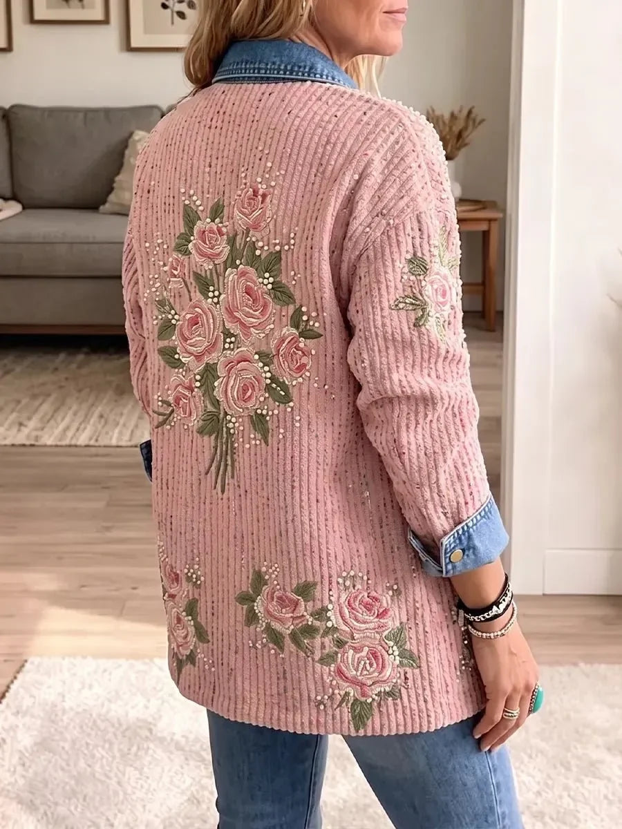 Aria | Blazer en Denim Patchwork Vintage Élégant
