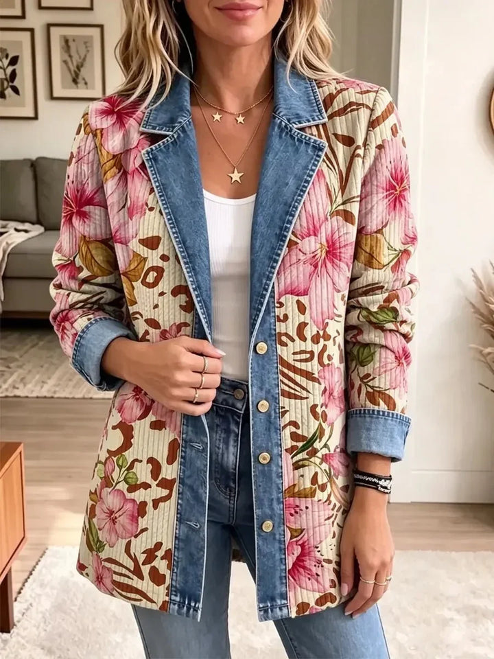 Luna | Veste Artistique avec Motif Léopard Floral Rétro