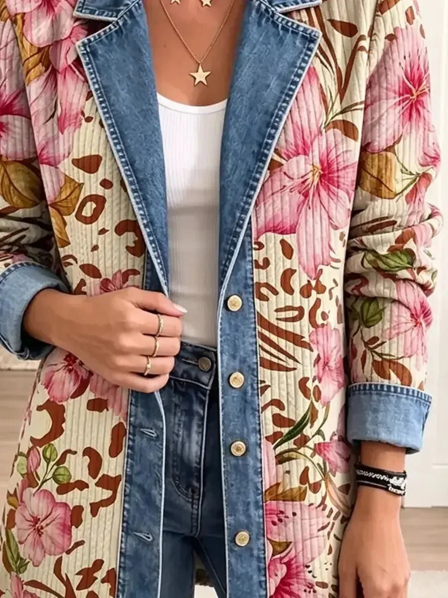 Luna | Veste Artistique avec Motif Léopard Floral Rétro