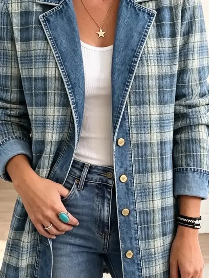Sofia | Veste Casual en Denim avec Imprimé Rétro