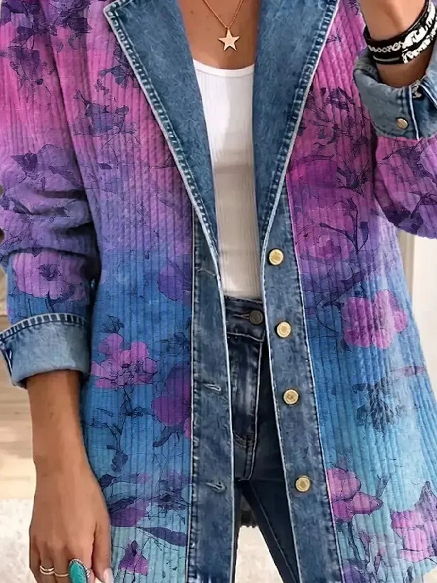 Evelyn | Veste Élégante avec Motif Floral Rétro
