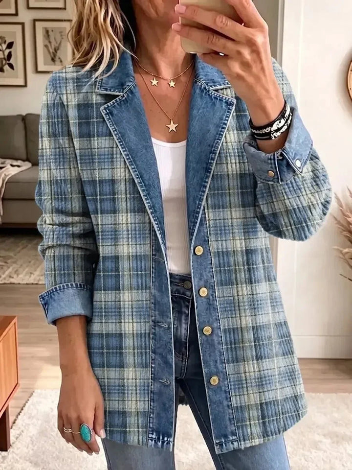 Sofia | Veste Casual en Denim avec Imprimé Rétro
