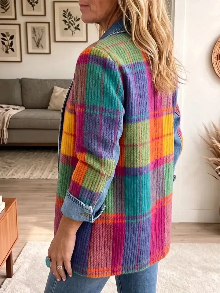 Emma | Veste en Denim Patchwork Élégante Vintage