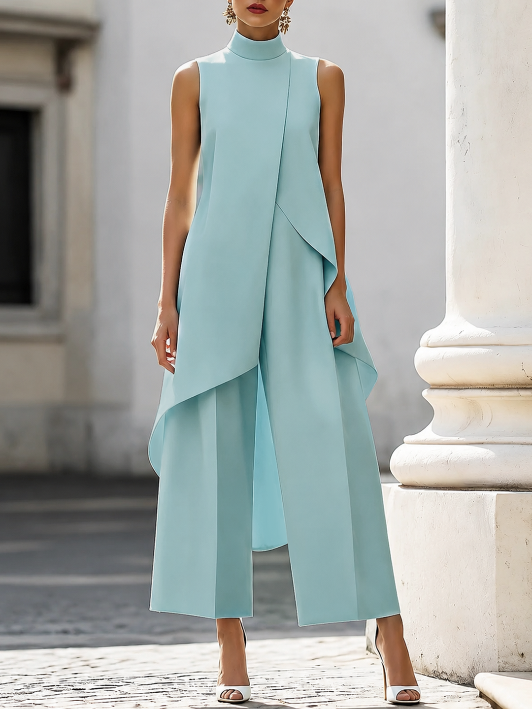 Everly - Élégant Costume Deux-Pièces à Jambes Larges