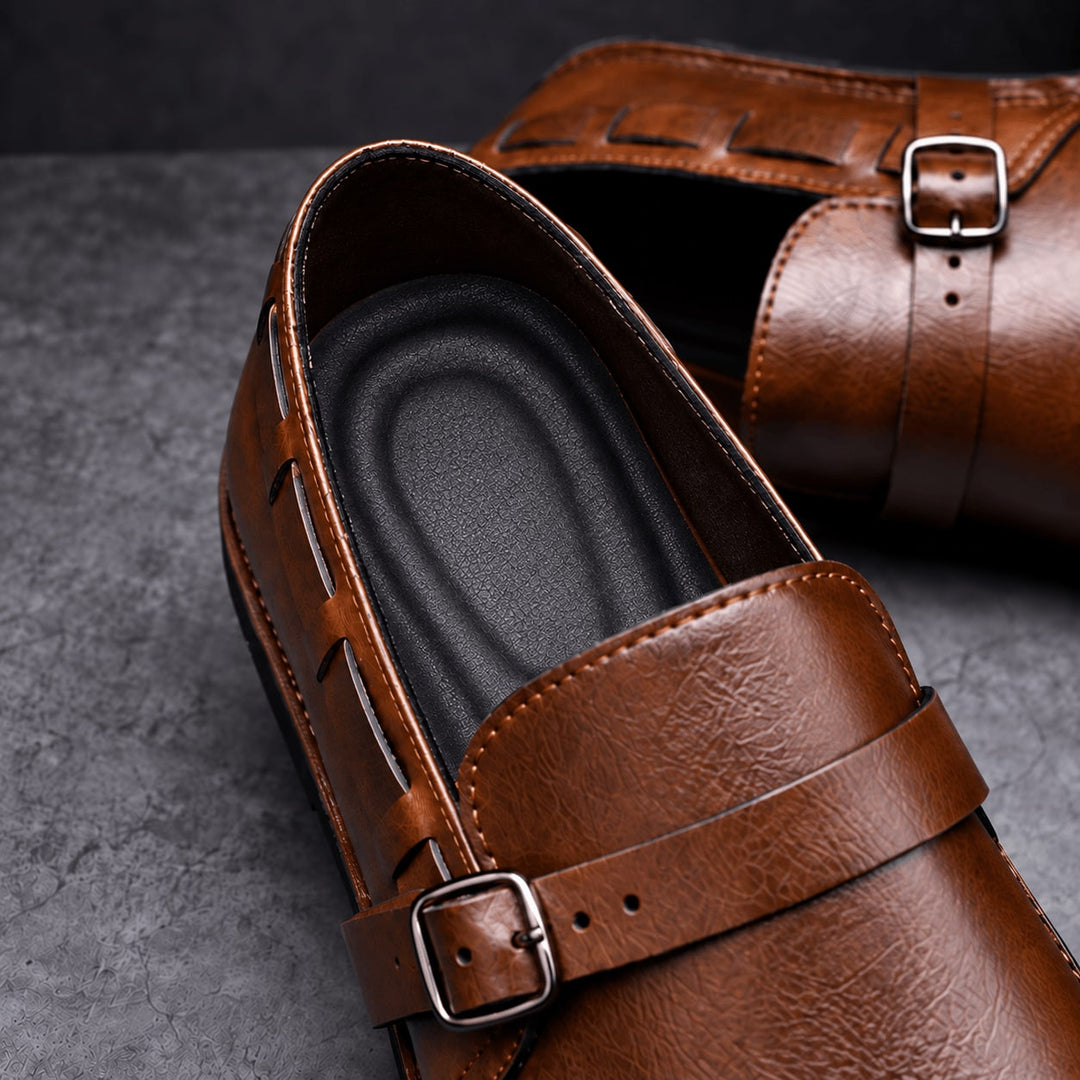 Mocassins à boucle en cuir