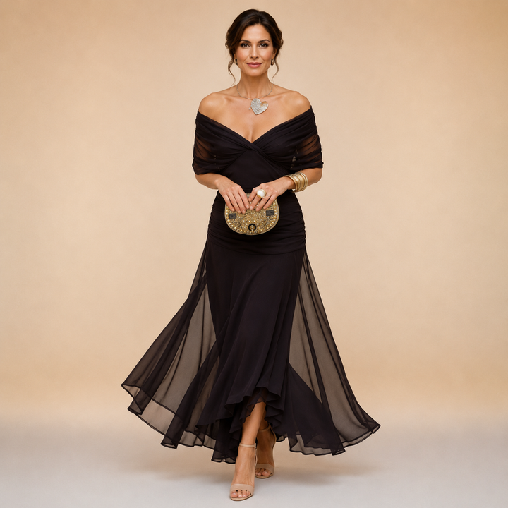 Robe de Soirée à Manches Drapées Madeline™