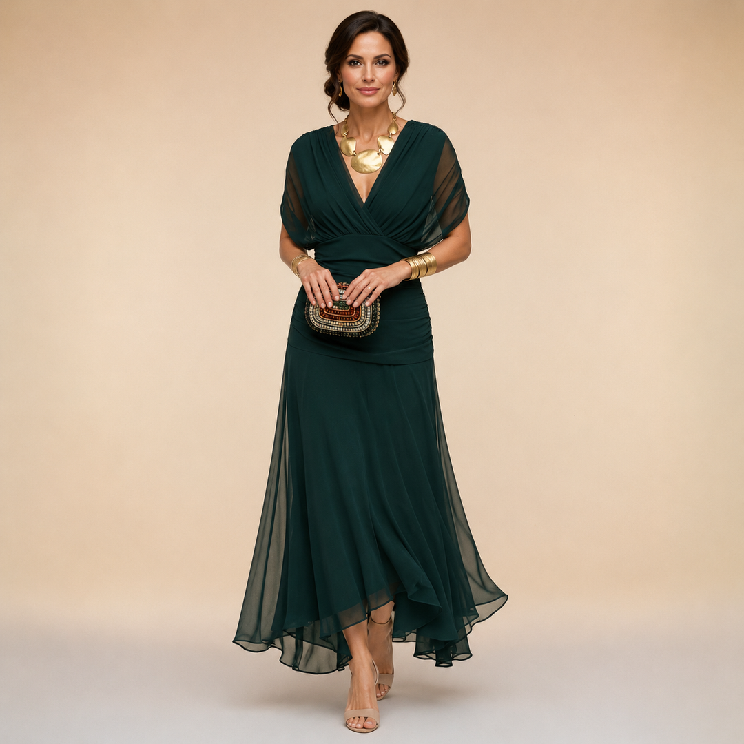 Robe de Soirée à Manches Drapées Madeline™