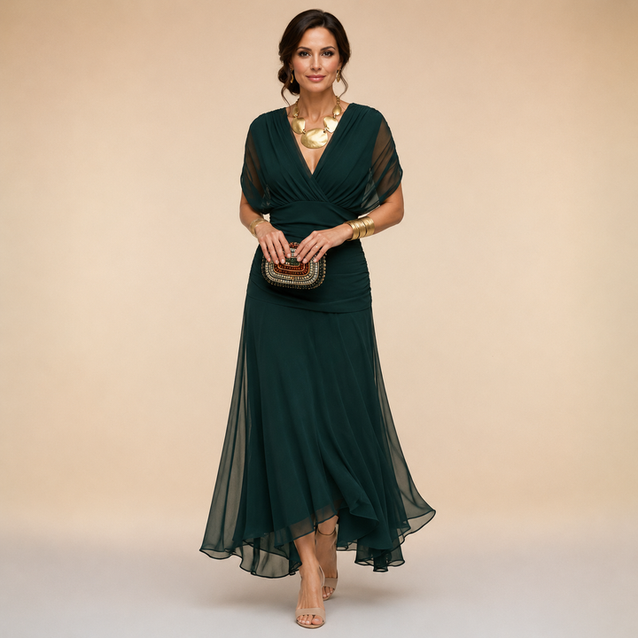 Robe de Soirée à Manches Drapées Madeline™