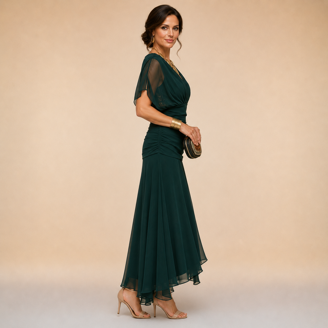 Robe de Soirée à Manches Drapées Madeline™