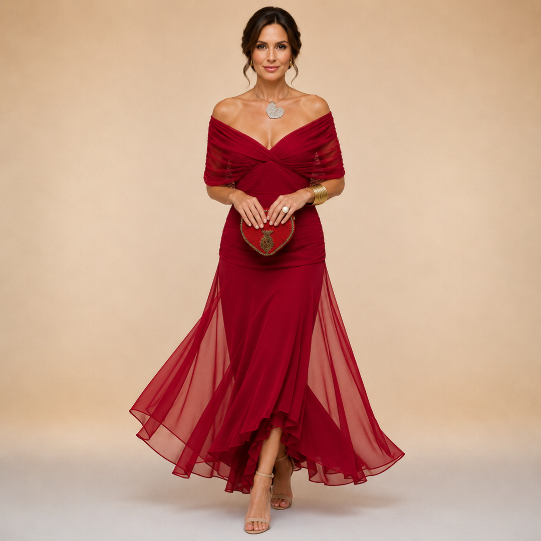 Robe de Soirée à Manches Drapées Madeline™