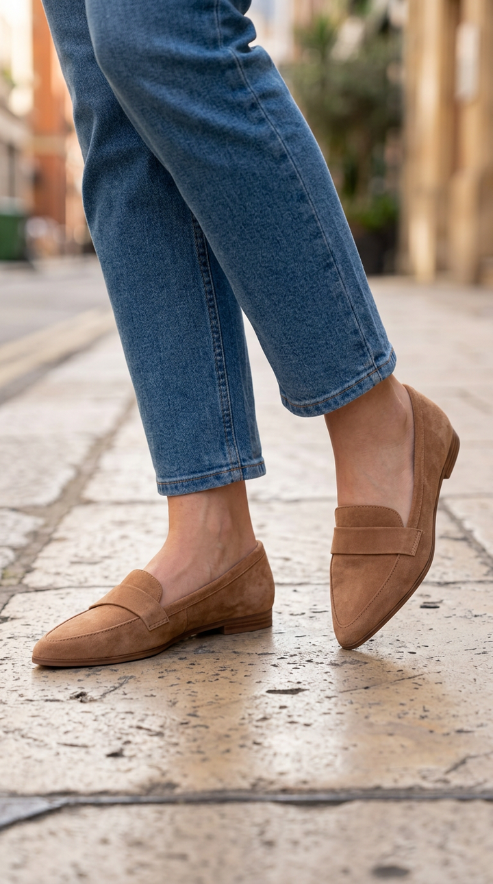 Mocassin Pointu avec Sangle sur le Cou-de-Pied