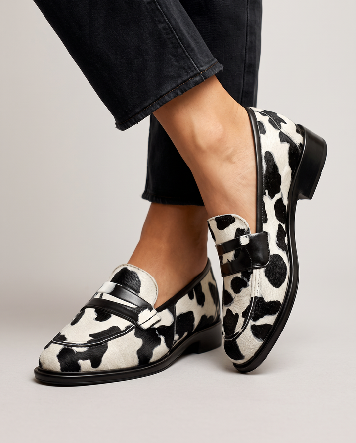 Mocassin Nives — Imprimé Vache avec Mocassin Penny
