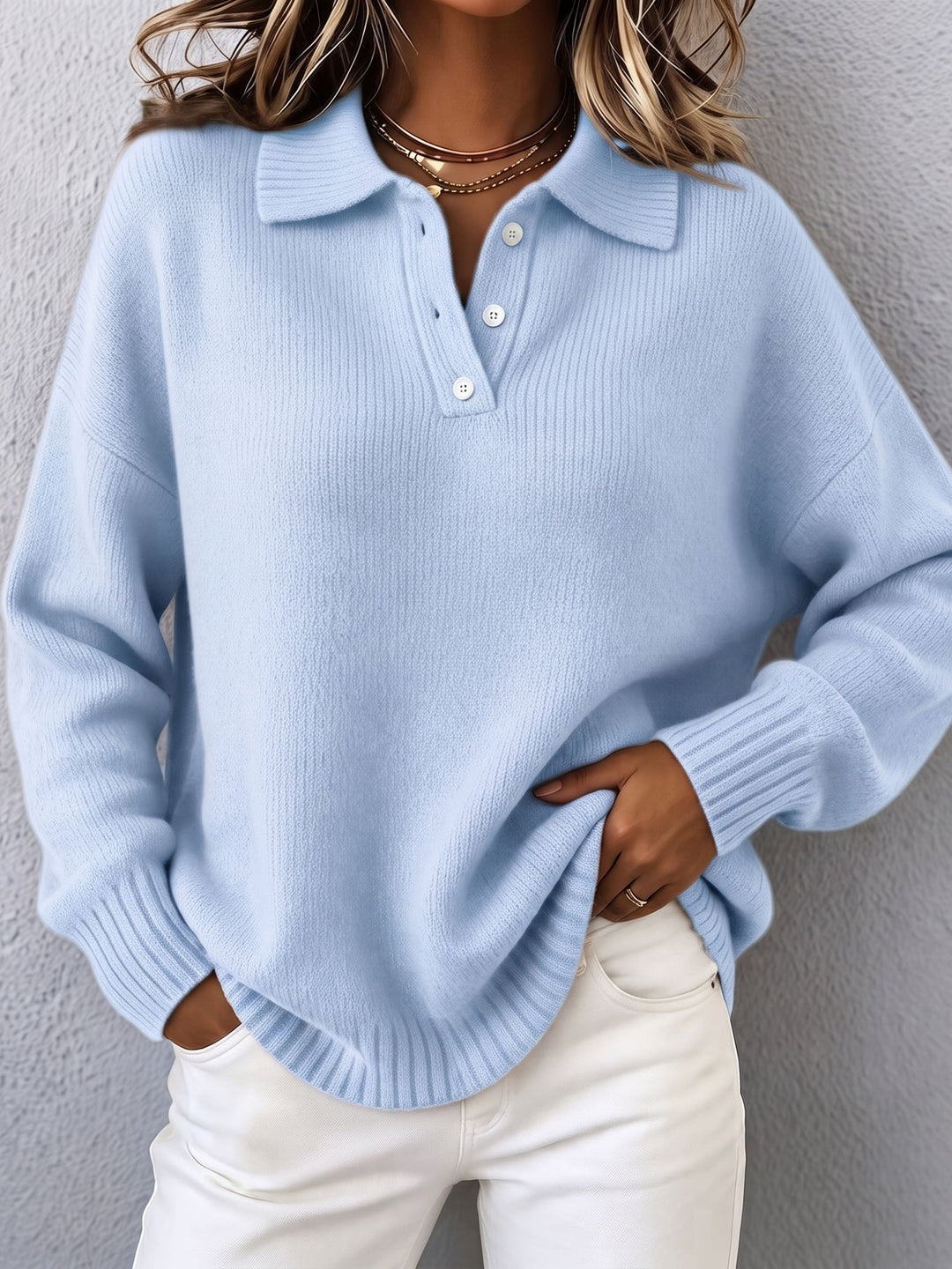 Marvelle™ | Chic Polo Sweat à Capuche en Tricot