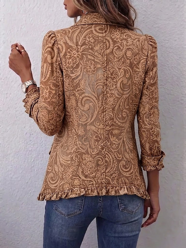 Sophie | Veste à volants en imprimé floral vintage bohème