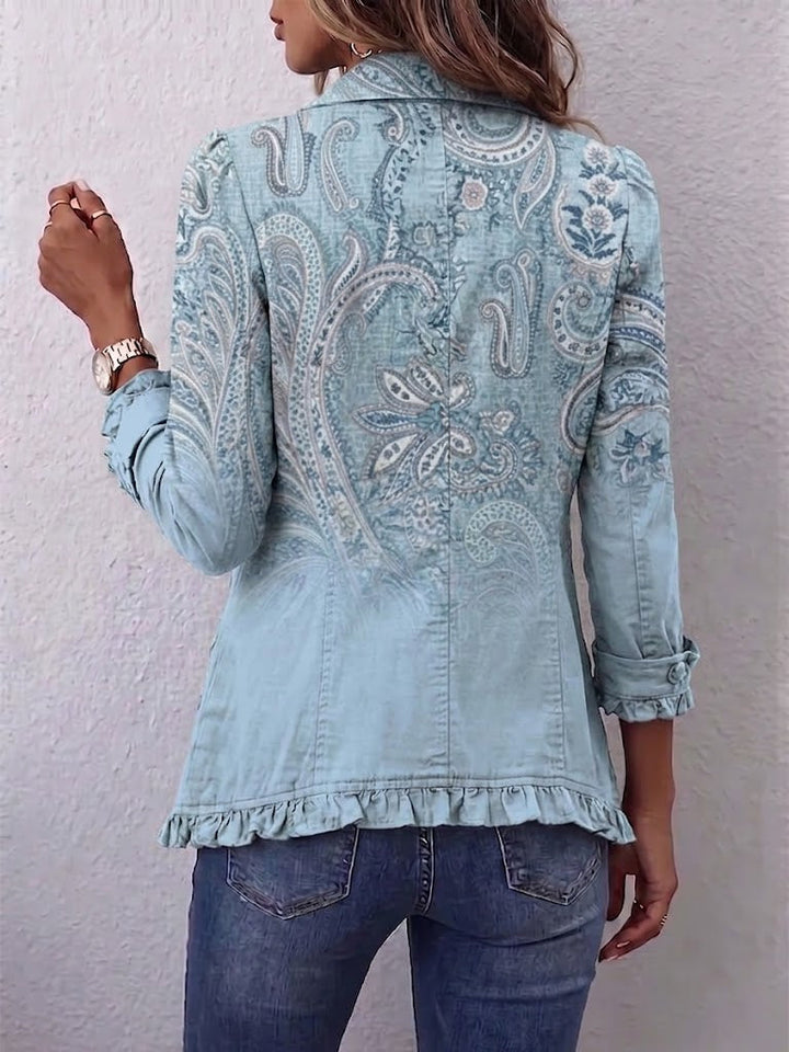 Valérie | Veste à volants en imprimé paisley vintage