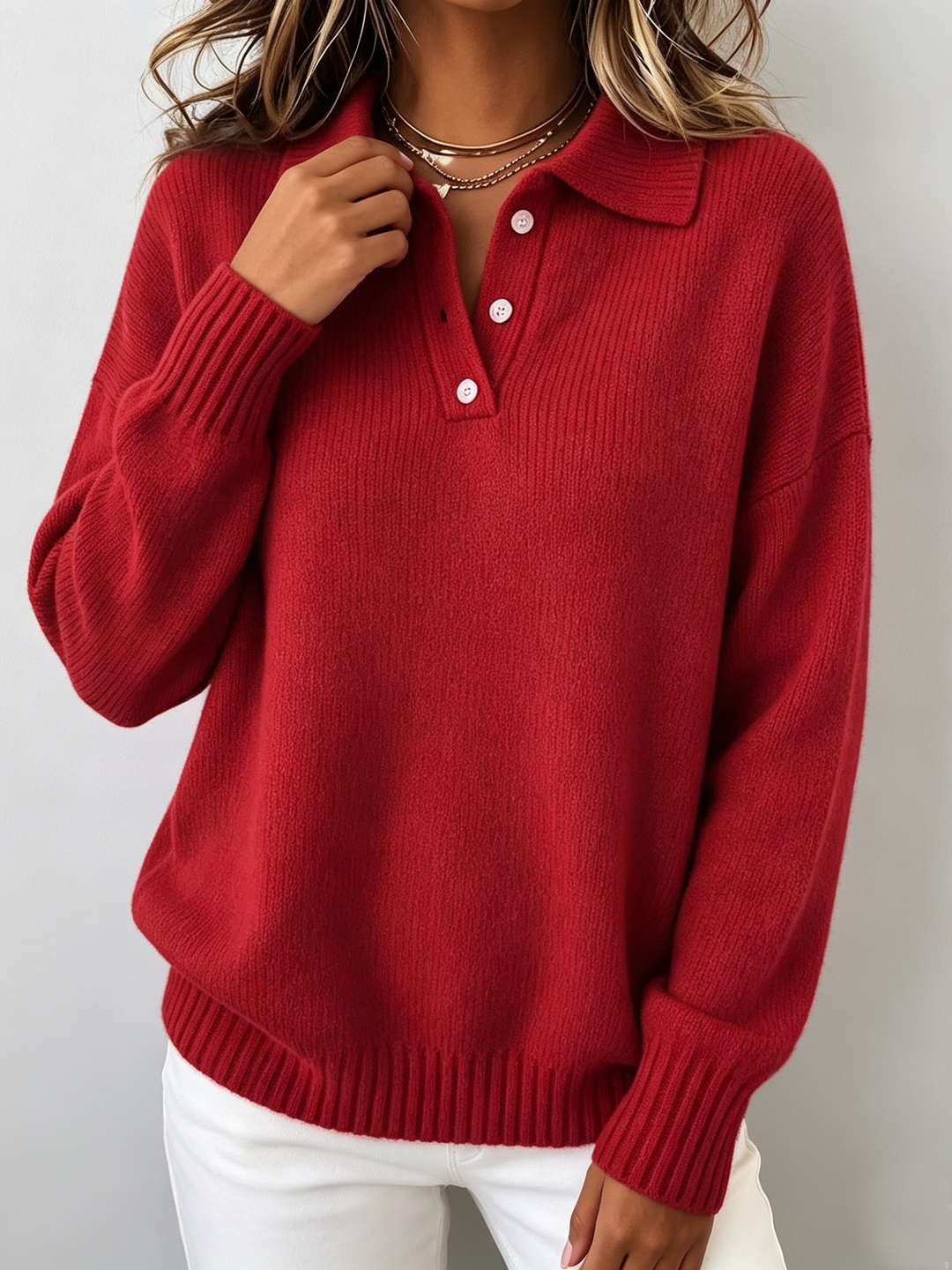 Marvelle™ | Chic Polo Sweat à Capuche en Tricot