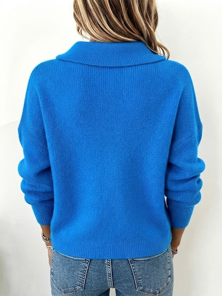Rosewyn™ | Pull à col Peter Pan bleu royal