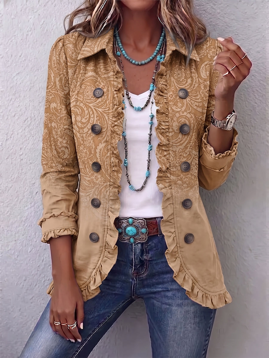 Crestelle | Veste à volants imprimée motif western