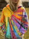 Dawnella™ | Sweat à capuche patchwork multicolore bohème