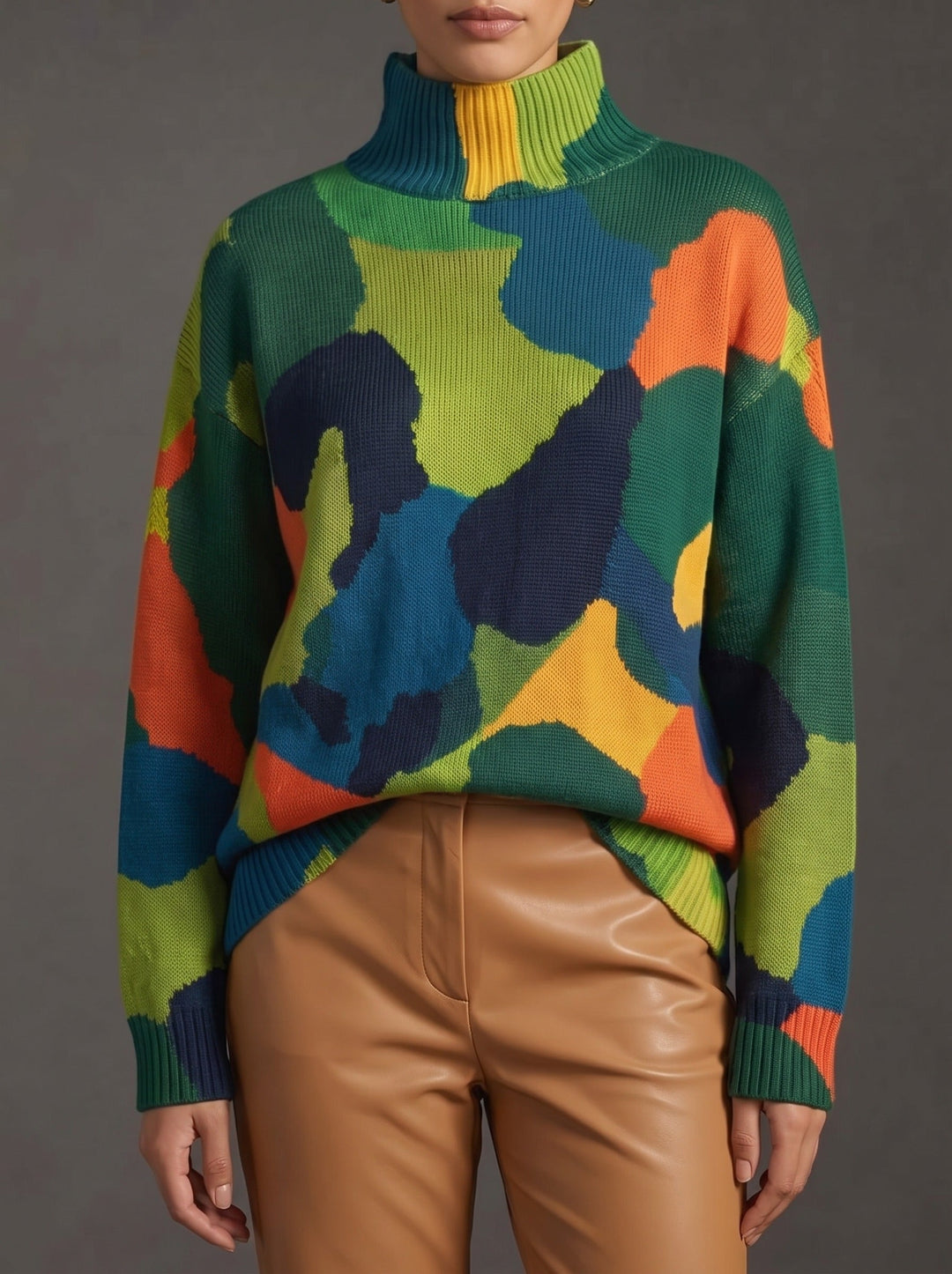 Rennick™ | Col roulé abstrait en color-block