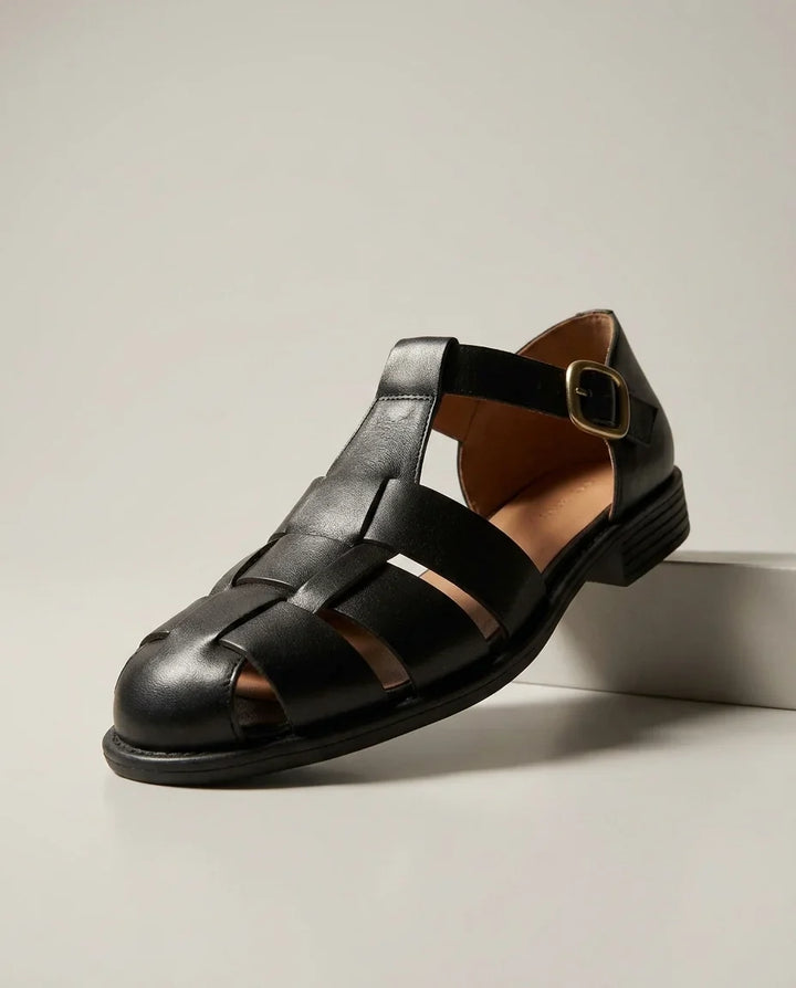 Valentina — Sandale en cuir italien tissée à la main
