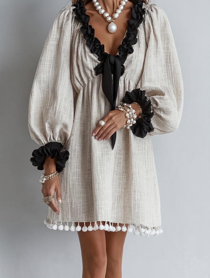 Anneliese | Mini Robe à Manches Volantes