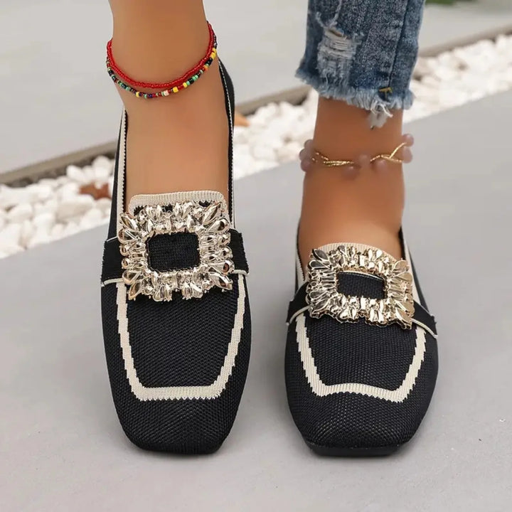 Mules Maille Boucle Ornée Manon