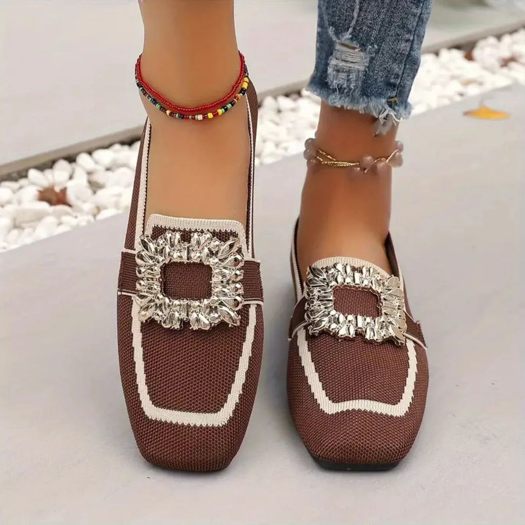 Mules Maille Boucle Ornée Manon