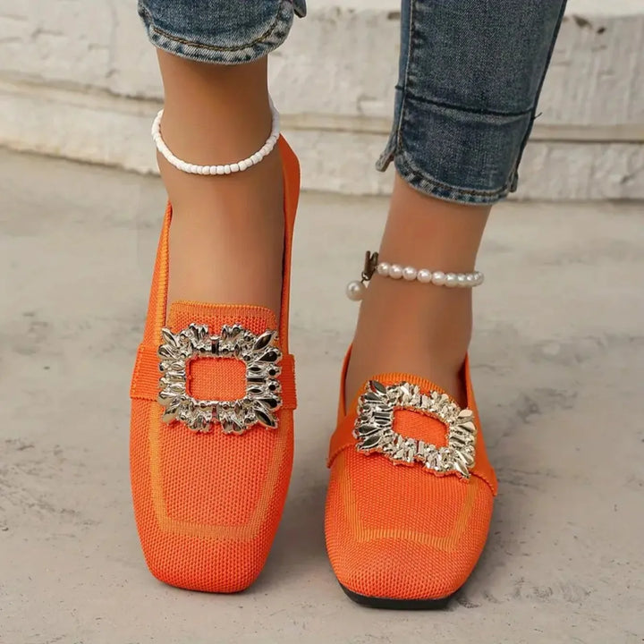 Mules Maille Boucle Ornée Manon