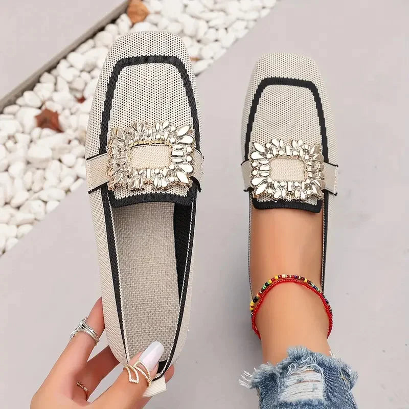 Mules Maille Boucle Ornée Manon