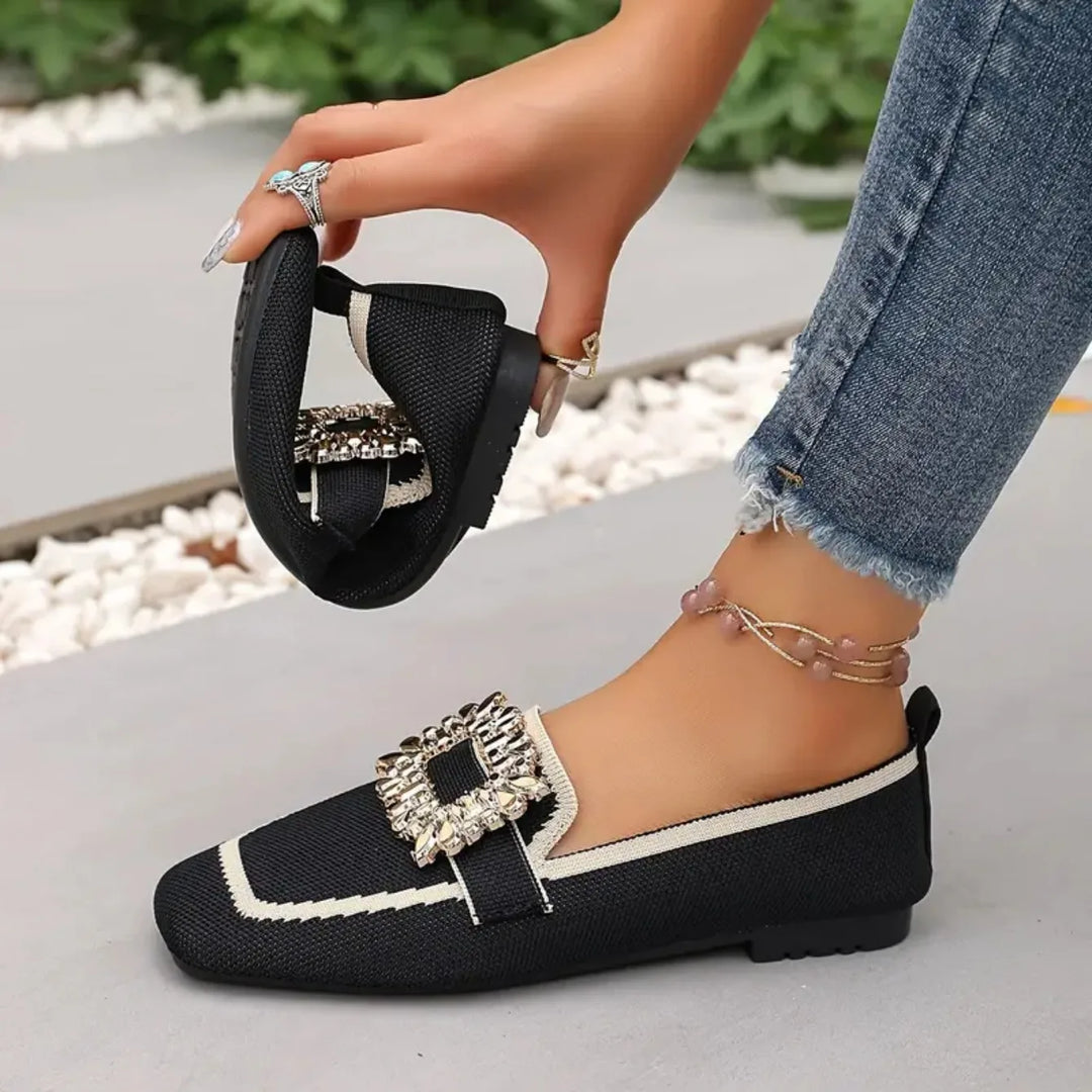 Mules Maille Boucle Ornée Manon