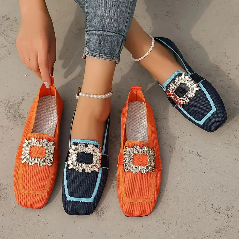 Mules Maille Boucle Ornée Manon