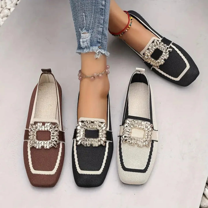 Mules Maille Boucle Ornée Manon