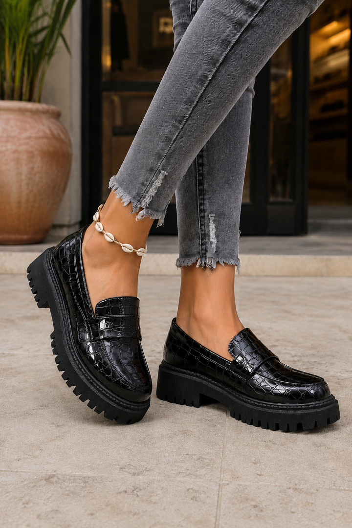 Mocassins Vernis Semelle Crantée Florence