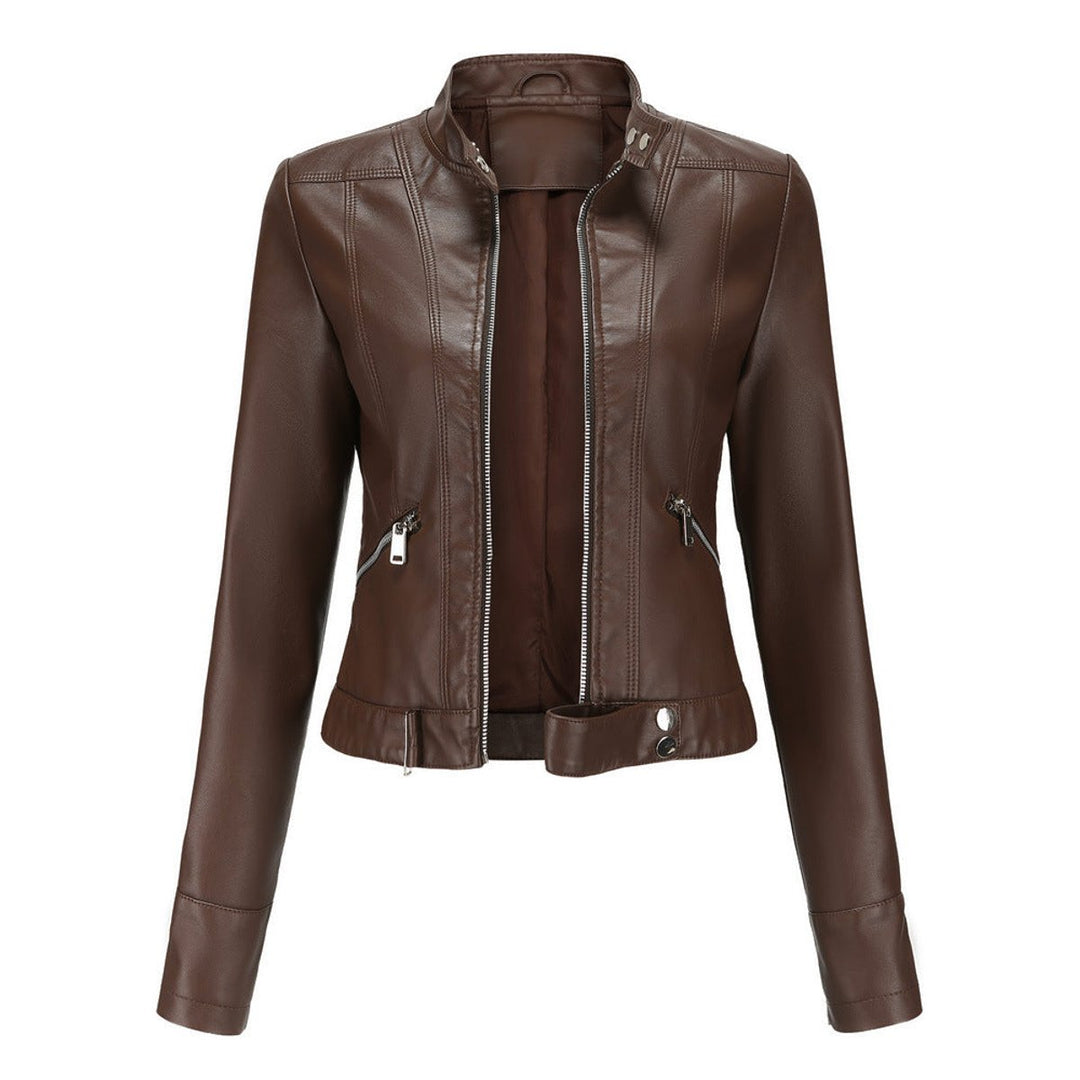 Linnea | Veste Moto à Col Montant Crop