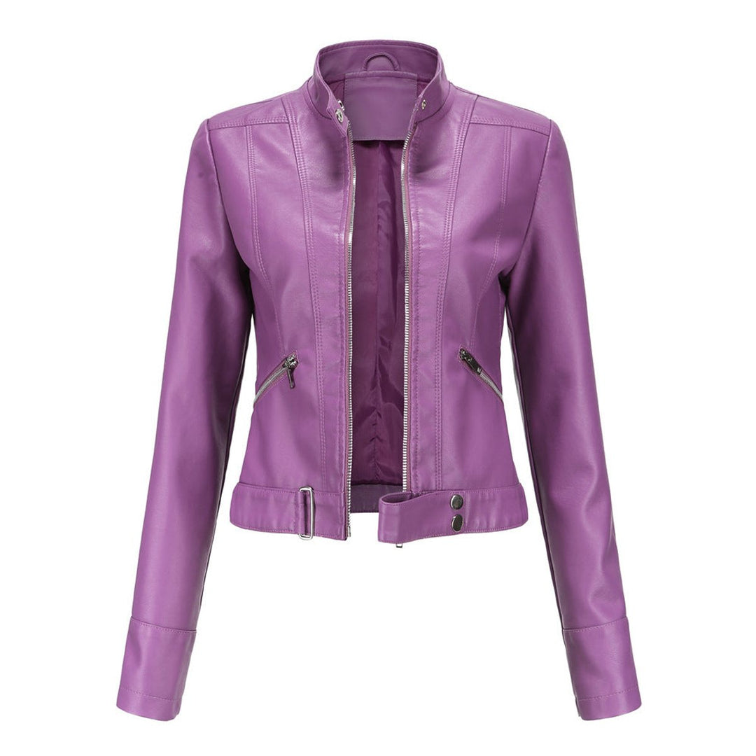 Linnea | Veste Moto à Col Montant Crop