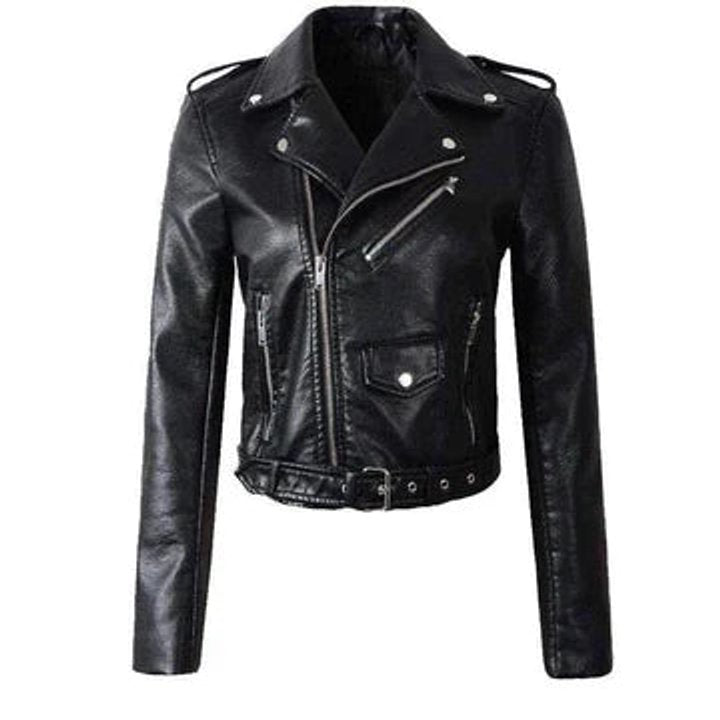 Rachel | Veste de moto ceinturée courte