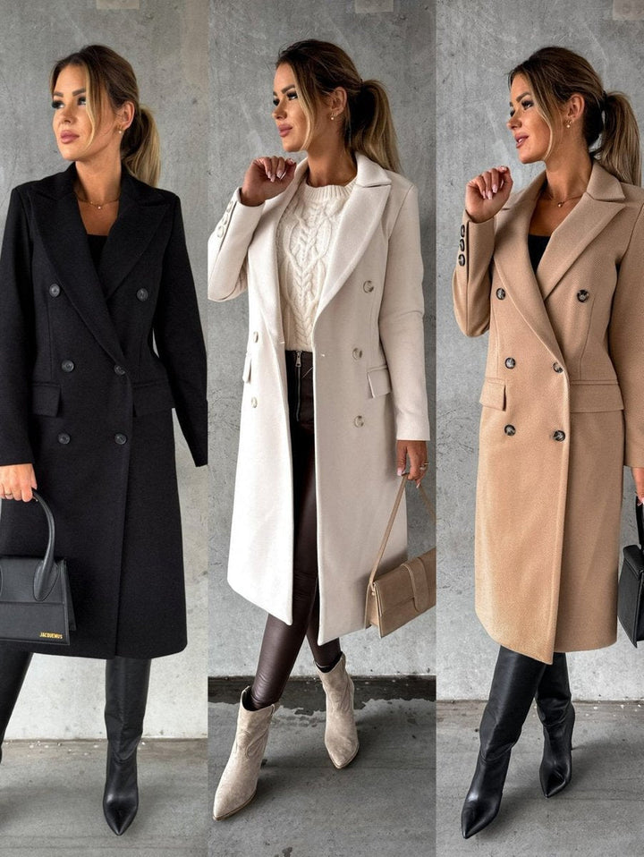 Emeline | Manteau Long à Double Boutonnage