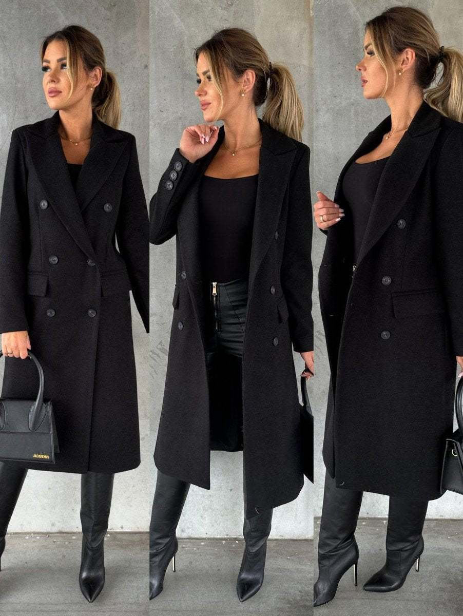 Emeline | Manteau Long à Double Boutonnage