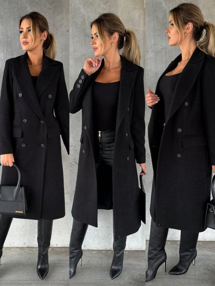 Emeline | Manteau Long à Double Boutonnage