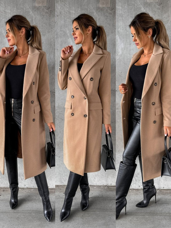 Emeline | Manteau Long à Double Boutonnage